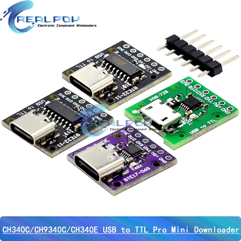MSOP10 USB a TTL convertidor serie 5V/3,3 V módulo CH340 alternativo interfaz de TYPE-C para Arduino Pro Mini CH340C CH9340 CH340E