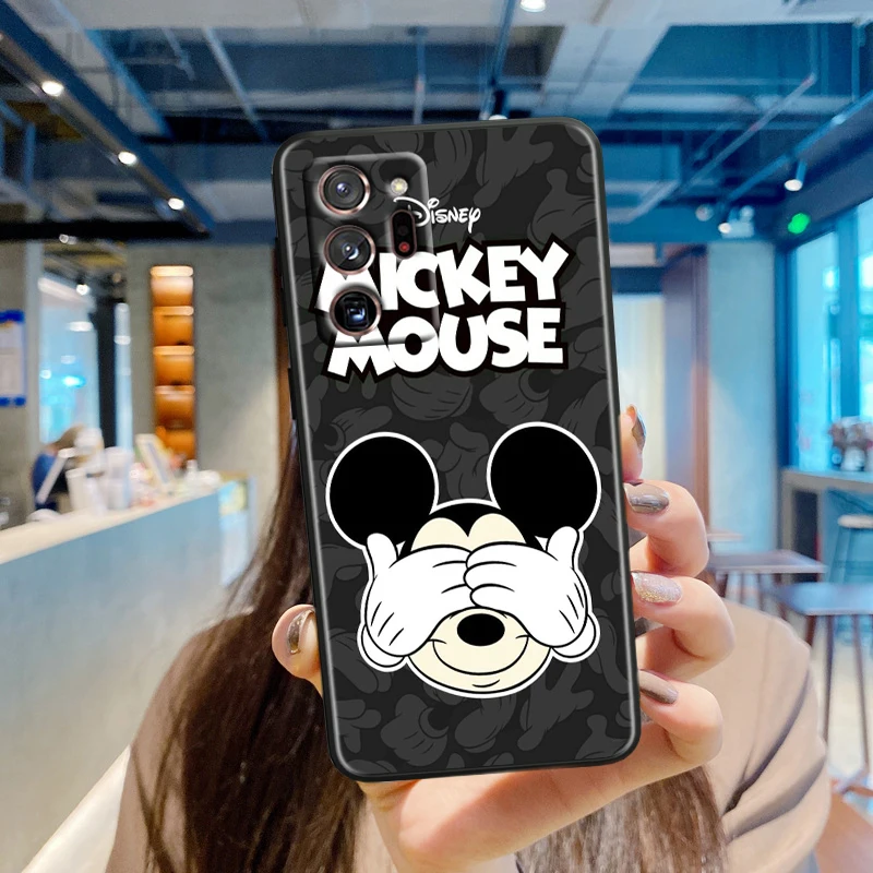 Disney-Funda negra de Mickey Mouse para Samsung Note 20, 10, Ultra Plus, A31, A14, A12, A70, A34, A25, A04, A05, A15, A24, 5G - imagen 3