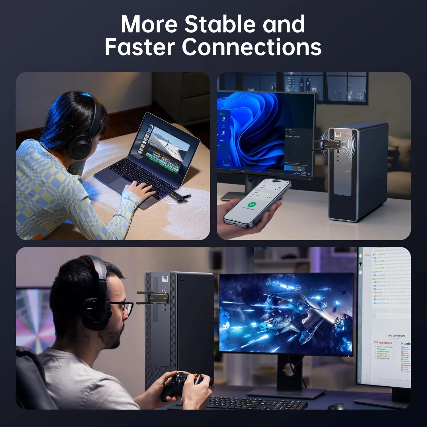 FENVI WiFi 6 adaptador USB AX1800 doble banda 2,4G/5Ghz receptor USB Dongle tarjeta de red tarjeta Wi-Fi inalámbrica para ordenador portátil Win10/11 - imagen 4