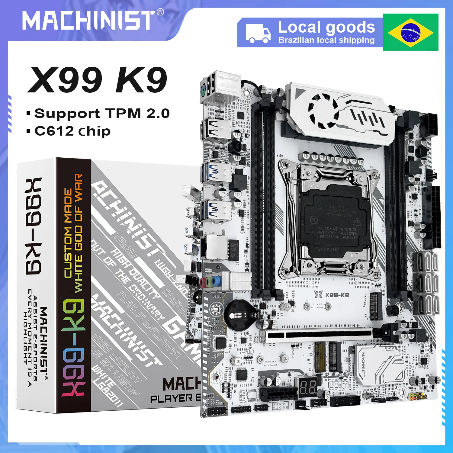 Placa base Machinist X99 K9 TPM2.0 LGA2011-3 compatible con CPU Intel Xeon E5 2667 2650 V4V3 y DDR4 ECC con NVME M.2 M-ATX para escritorio