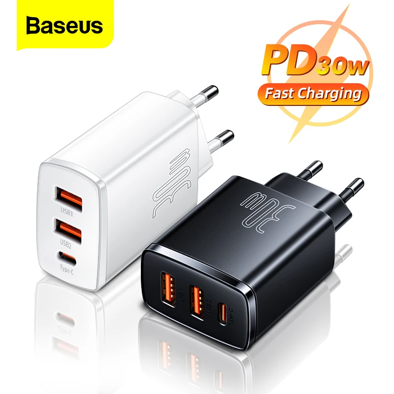 Baseus cargador USB C PD 20W carga rápida QC3.0