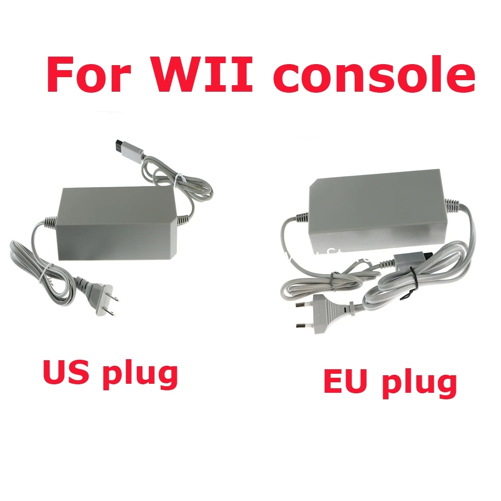 Adaptador de corriente AC para Nintendo Wii, 1 unidad, enchufe europeo y estadounidense, sin paquete