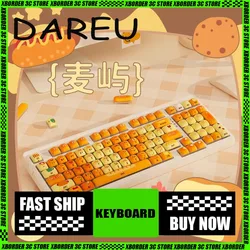 DAREU Mantou Teclado mecánico 3 modos inalámbrico Hot Plug RGB Teclado mecánico alta belleza linda chica juego de oficina regalo