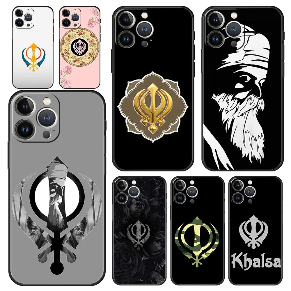 Funda para Teléfono iPhone 17 16e 15 14 13 12 11 Pro Max SE 7 8 Plus, Carcasa de TPU Suave para iPhone 16, Sikh Khanda Sikhismo