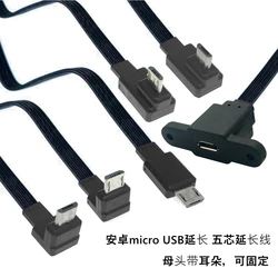 Cable de extensión Micro USB hembra para montaje en panel