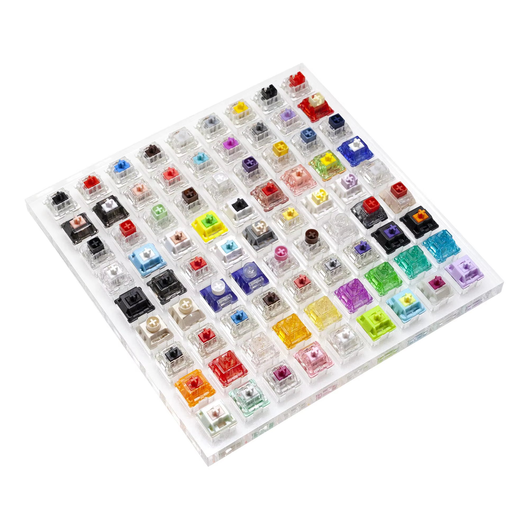 Probador de Switches Cherry Kailh Gateron Base Acrílica Teclas Blancas - imagen 2