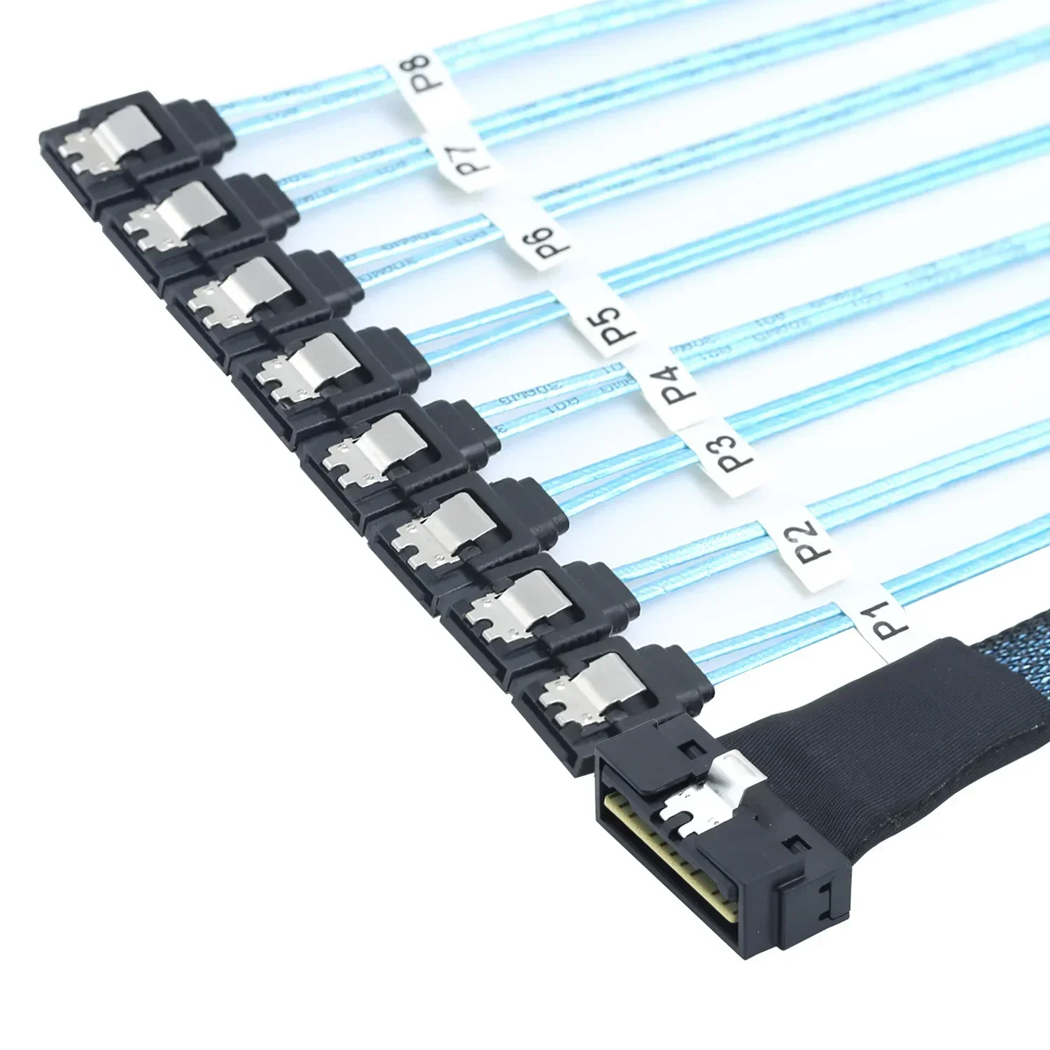 PCI-E Ultraport Slimline SAS 4,0 LP perfil bajo SFF-8654 8i 74 pines a 8X SATA 7 pines Cable de conexión interna de servidor recto - imagen 5