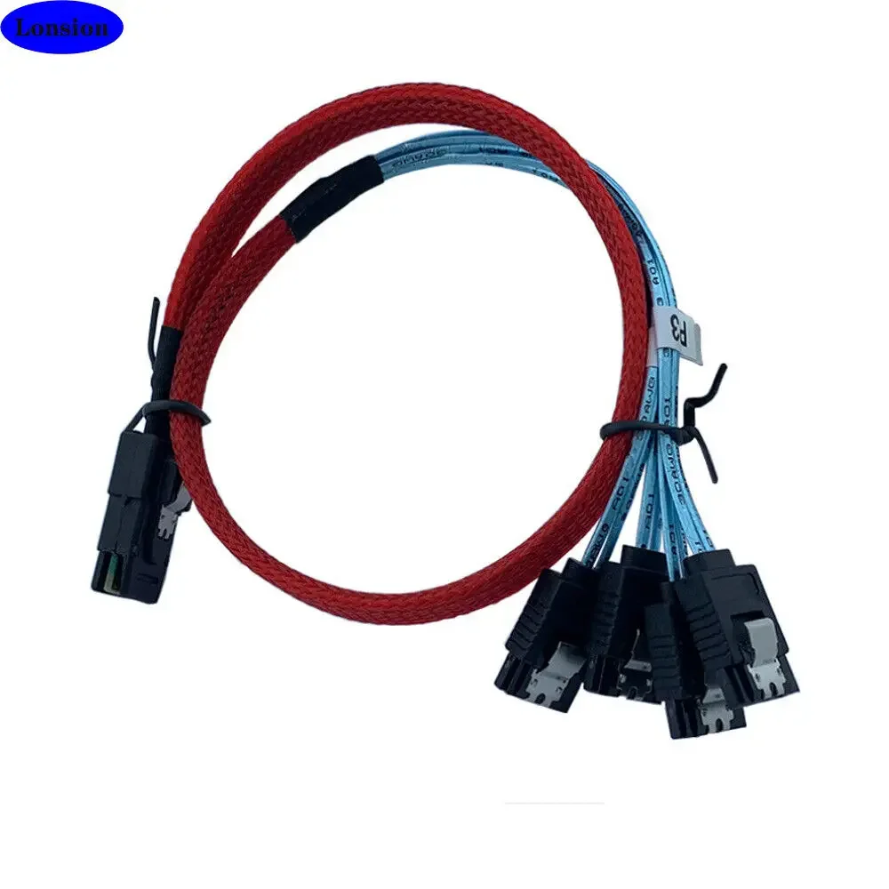 Cable de conexión de alta velocidad para servidor SATA MINI SAS SFF-8087 a 4 puertos - imagen 2