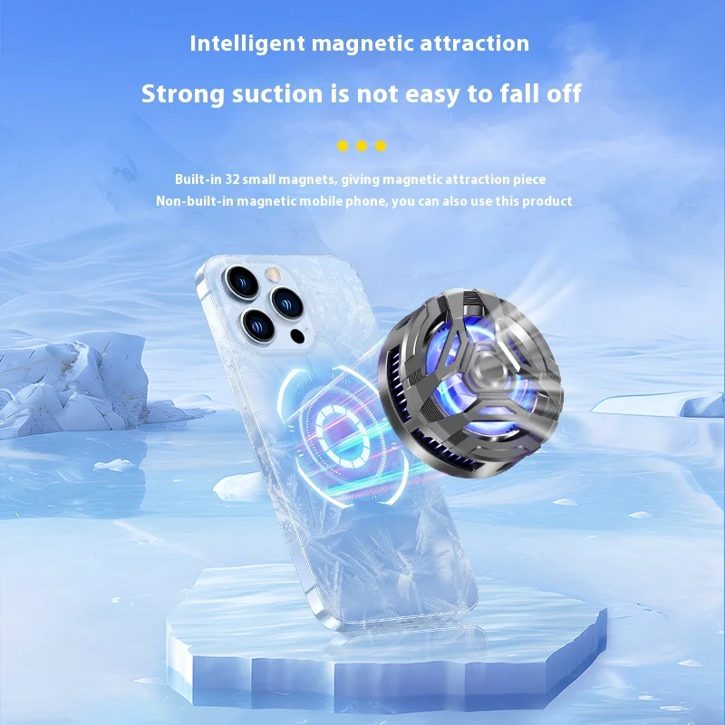 Disipador de calor para teléfono, accesorio magnético de refrigeración de alta eficiencia, ajuste de velocidad del viento ligero y silencioso para teléfonos, iPad, ordenadores - imagen 5