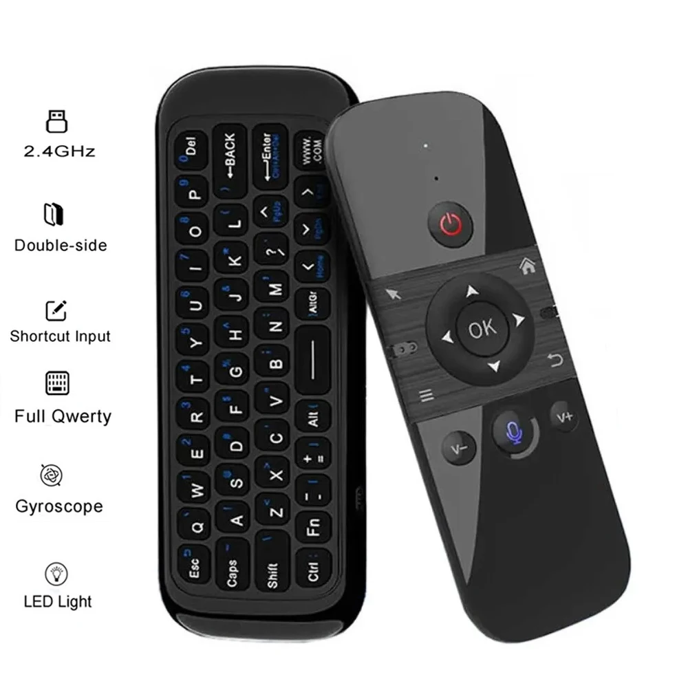 Mini Air Mouse teclado inalámbrico Control remoto 2,4G BT IR aprendizaje giroscopio de 6 ejes detección de movimiento para Smart TV Android TV Box PC