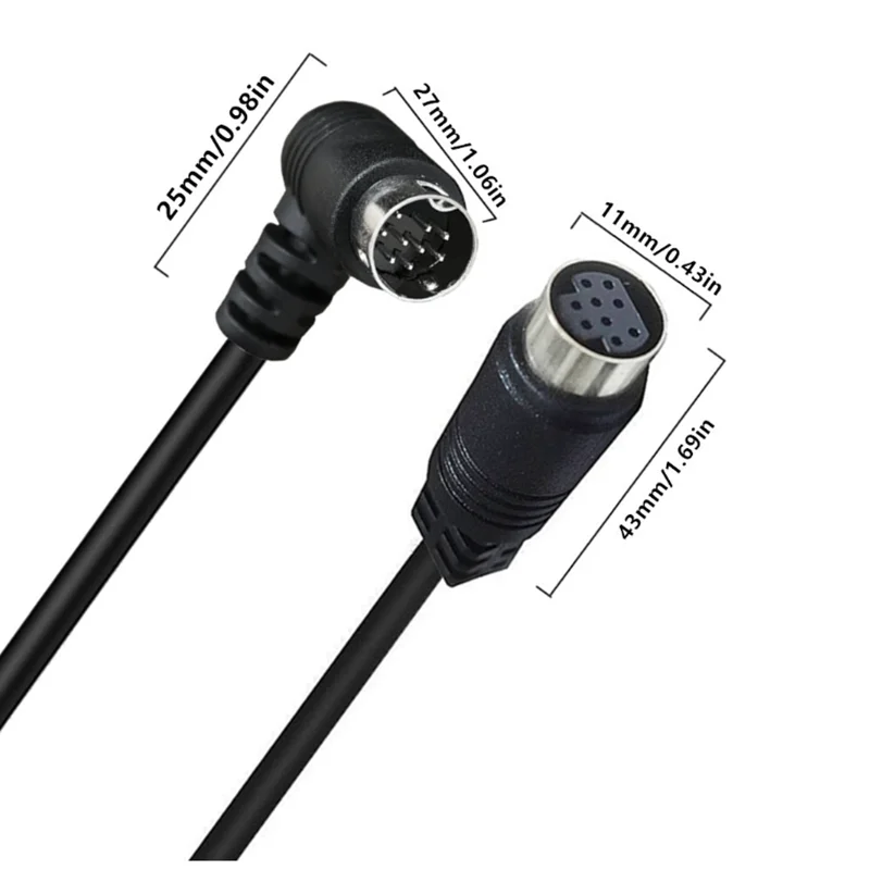 Cable de vídeo S DIN 9 pines macho a macho, macho a hembra Cable de sonido S para dispositivos de vídeo como conexión de cámara de proyector receptor - imagen 5