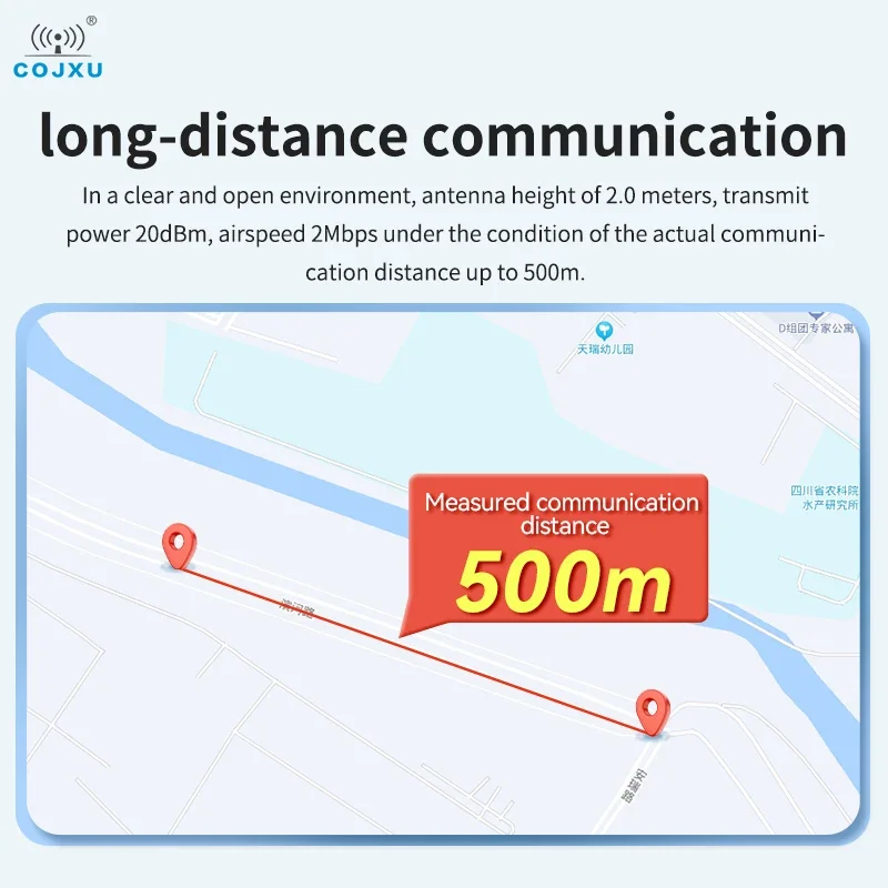 Módulo inalámbrico Bluetooth BLE5.0 de 2,4 GHz tamaño pequeño COJXU E104-BT5032B baja potencia larga distancia 500M 20 dBm transceptor RF - imagen 4
