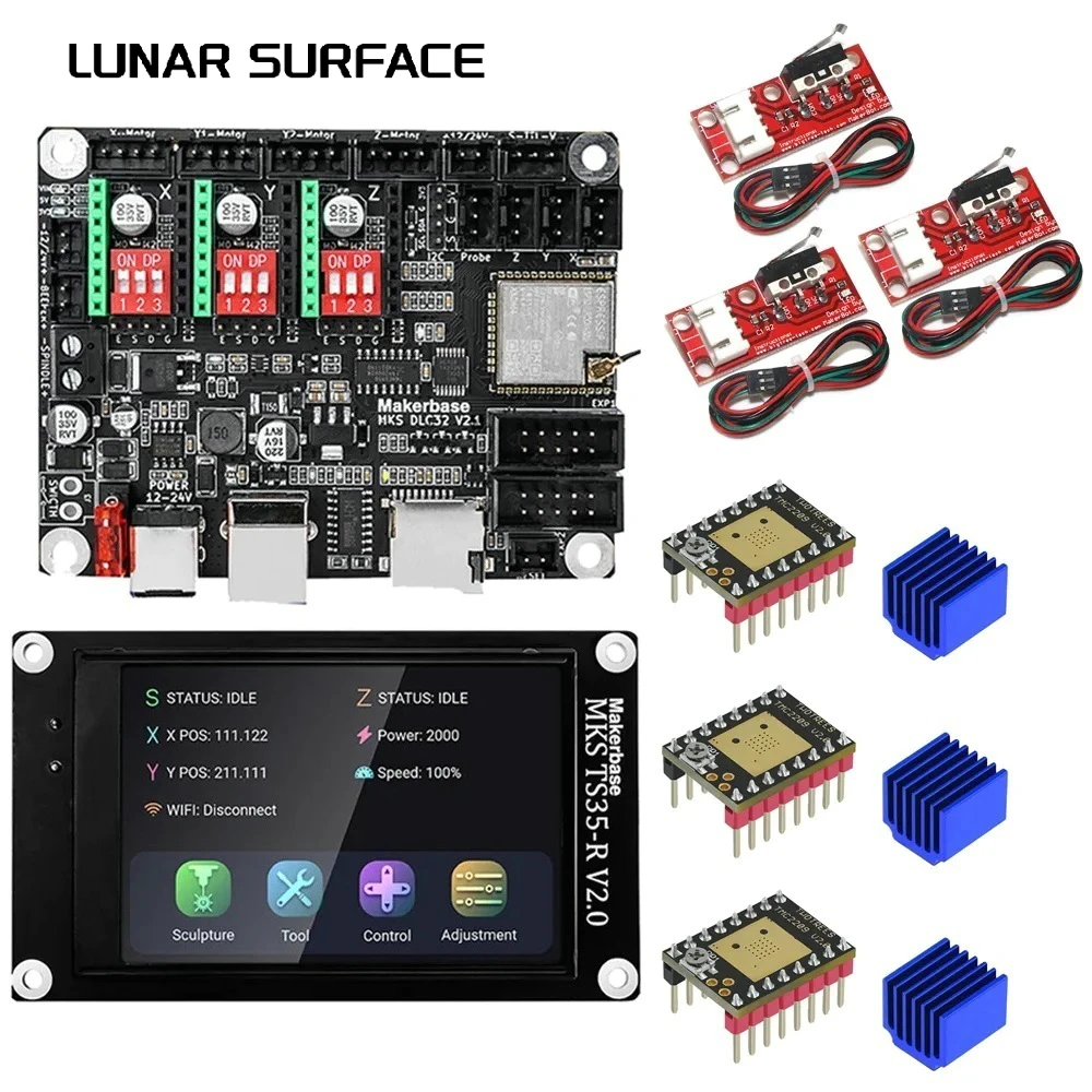 Ls-makerbase-placa base MKS DLC32 V2.1, controlador sin conexión de 32bits, WIFI, pantalla táctil TFT, TS24/TS35-R, para máquina de grabado láser - imagen 5