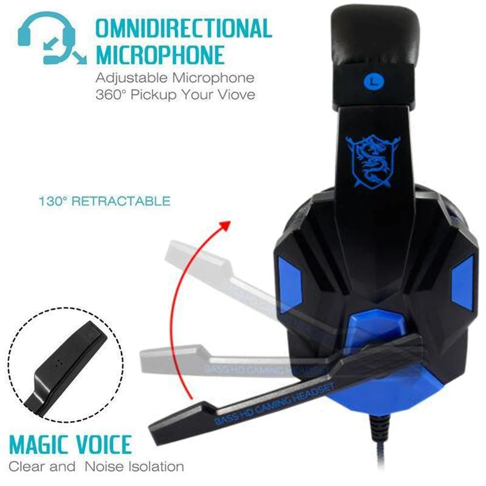 Auriculares Gaming con Cable 3,5 mm y Micrófono Plegable – PC/PS/Xbox - imagen 2