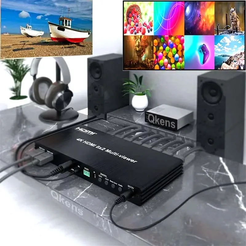 Multivisor HDMI 4K 60Hz 8x2 8 en 2 salidas multivisor HDMI pantalla cuádruple 4x1 6x1 8x1 conmutador continuo multiplexor de vídeo de 8 canales - imagen 3