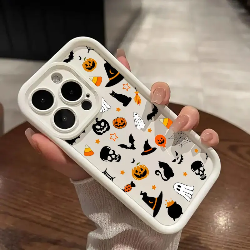 Funda de teléfono divertida y divertida con diseño de calabaza de Halloween para Google Pixel 9 8 7 8A 7A Pro XL 4G 5G, funda trasera de silicona suave de TPU - imagen 3