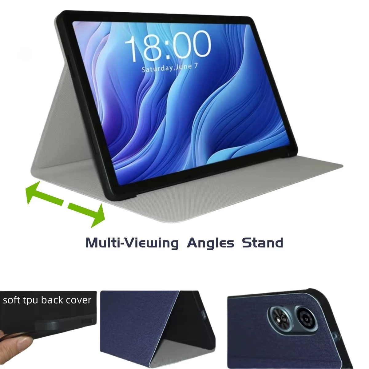 Funda de negocios para tableta Teclast T60Ai T60Plus T60, soporte multifuncional, carcasa protectora de cuero Pu con apagado/encendido automático - imagen 3