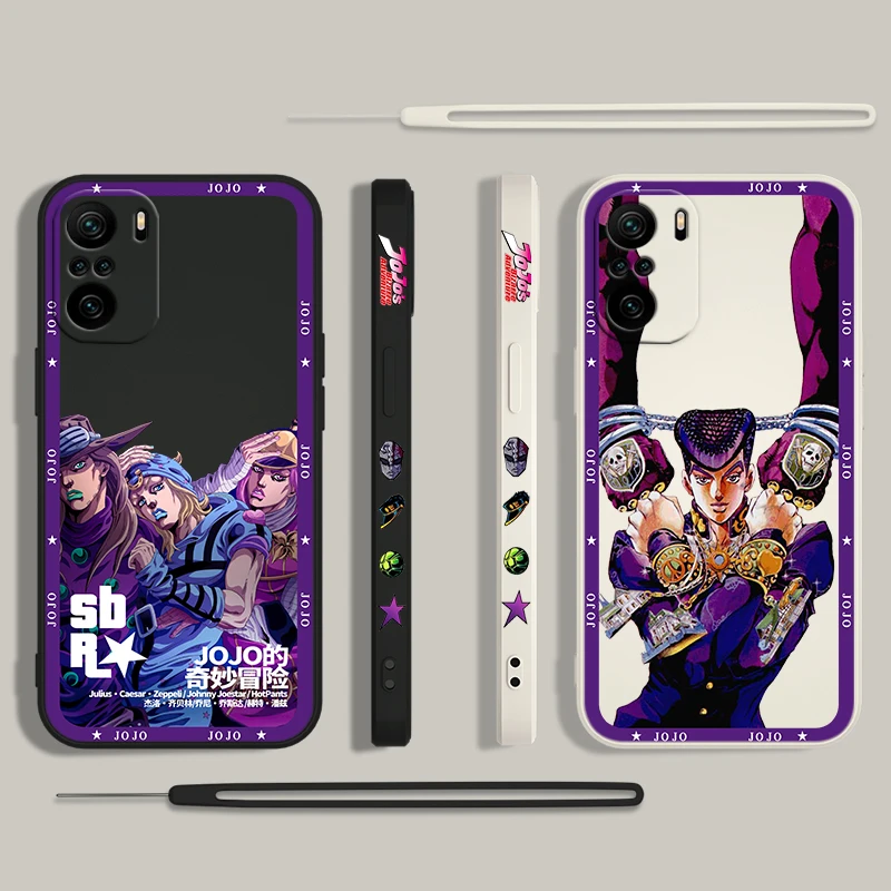 JOJO Kujo Jotaro Anime para Xiaomi Redmi Note 13 12 12Pro 11 11S 11T 10S 10 Pro Plus 5G funda de teléfono con cuerda líquida izquierda - imagen 5