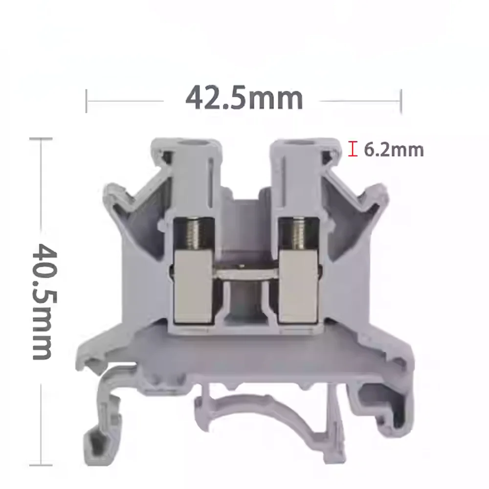 10 Uds UK2.5 bloque de terminales UK2.5B conexión de tornillo tira de conexión 2.5B 2,5 mm2 Cable conector de Cable de carril Din eléctrico - imagen 2