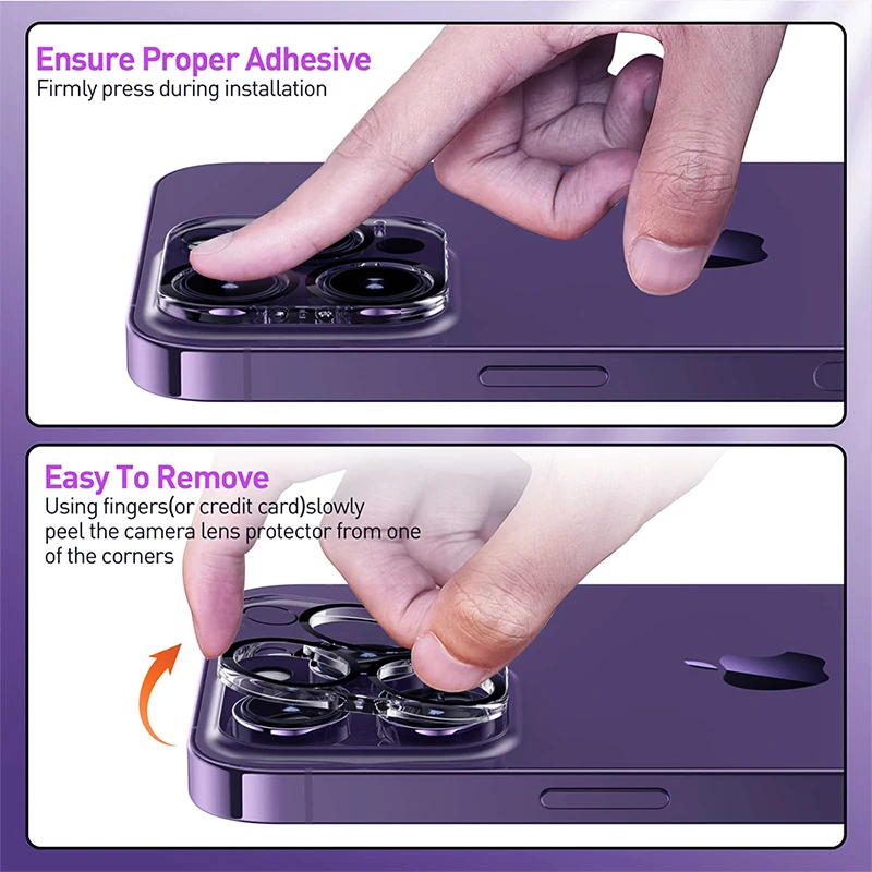 Protector de pantalla de cristal de lente de cámara para iphone 14, 13, 12, 11, 15 Pro Max, 14, 15 Plus, 11, 12, 13, 14, 15 Pro, 3 unidades - imagen 5