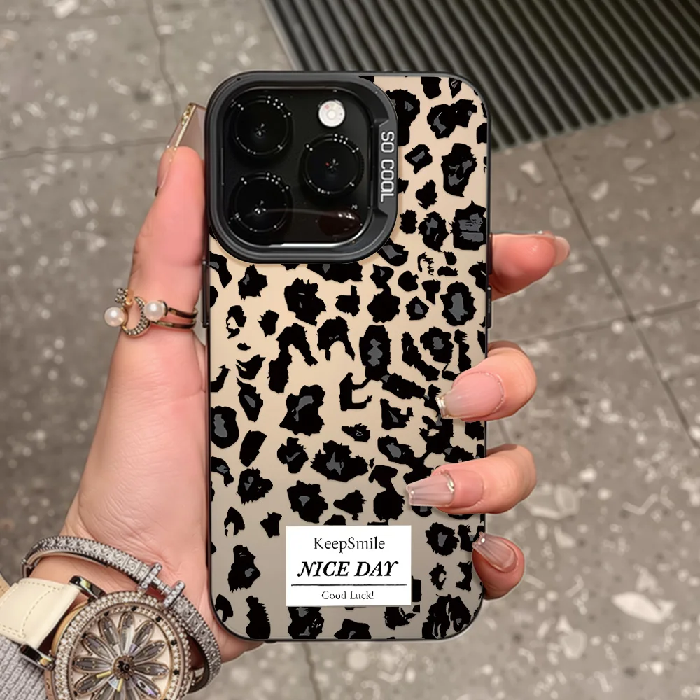 Funda de teléfono de leopardo de lujo para iPhone 13 16 Pro Max 17 11 15 14 12 17 Air 16promax 15promax 17promax Funda dura mate IMD - imagen 4