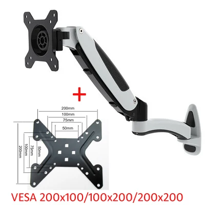 Soporte Pared TV DL-GST112W 13-42 5-16KG Resorte Gas Giratorio Elevación Libre Estirable Brazo Largo - imagen 3
