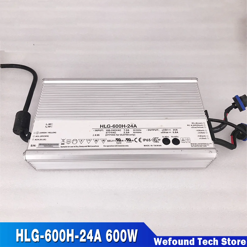 Fuente de alimentación conmutada Original para MW, alta calidad, totalmente probada, envío rápido HLG-600H-24A, 24V, 25A, 600W - imagen 2