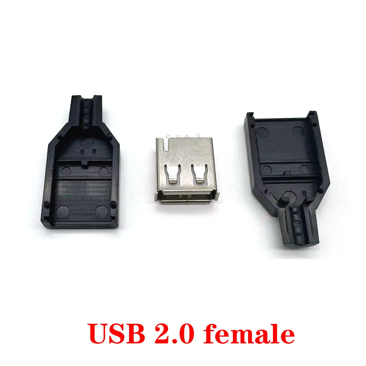 Conector USB 2,0 macho y hembra ensamblado, enchufe de 4 pines, cubierta de plástico negro, kit tipo A - imagen 3