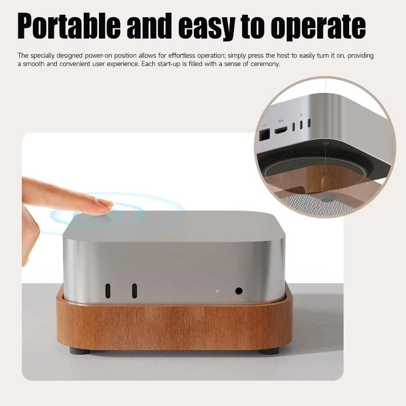 Soporte de escritorio para Mac mini M4/M4 Pro 2024, refrigeración mejorada, fácil acceso con botón de encendido y accesorios de organización de escritorio - imagen 2