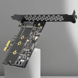Tarjeta Expansión PCIe x1 con SATA III y M.2 NGFF para SSD