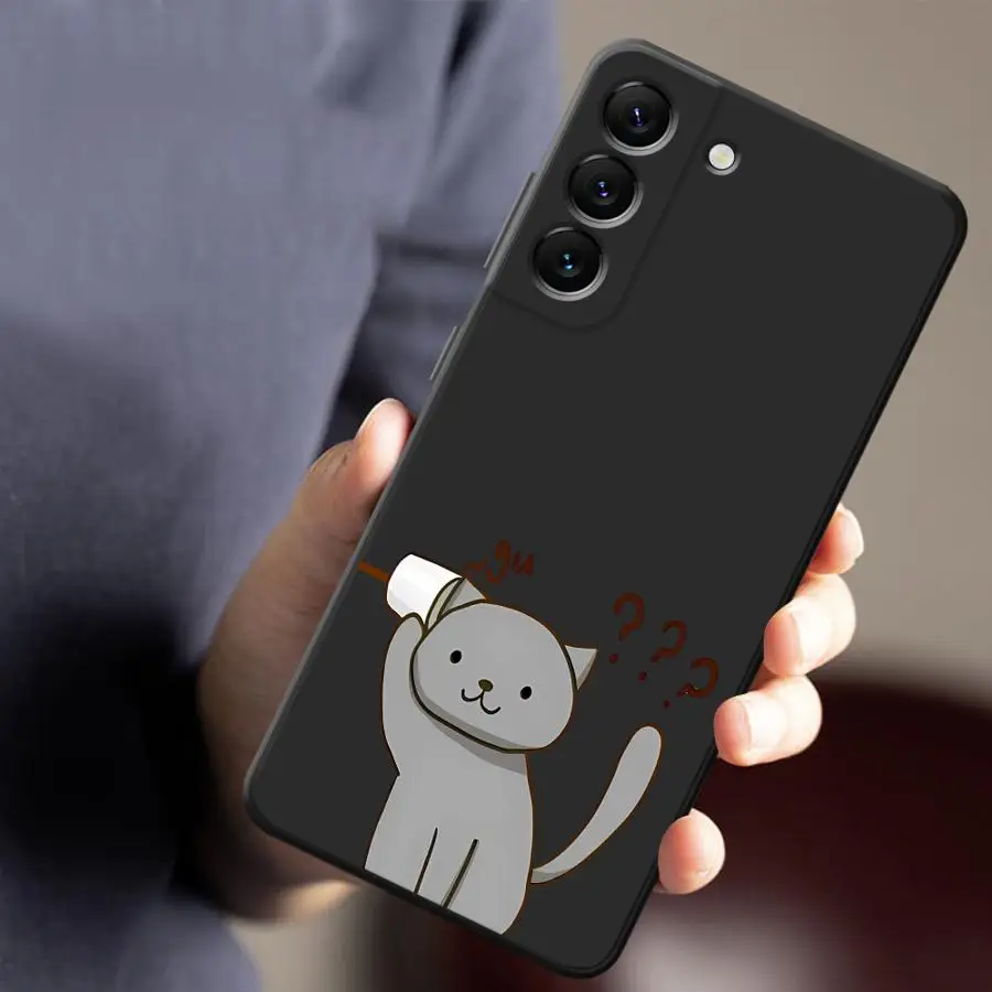 Funda de teléfono con diseño de gato de dibujos animados para Samsung Galaxy A53 A22 A51 A35 A54 A21s A52 A55 A72 A24 A73 A56 A33 A25 A25 A23 A35 - imagen 3
