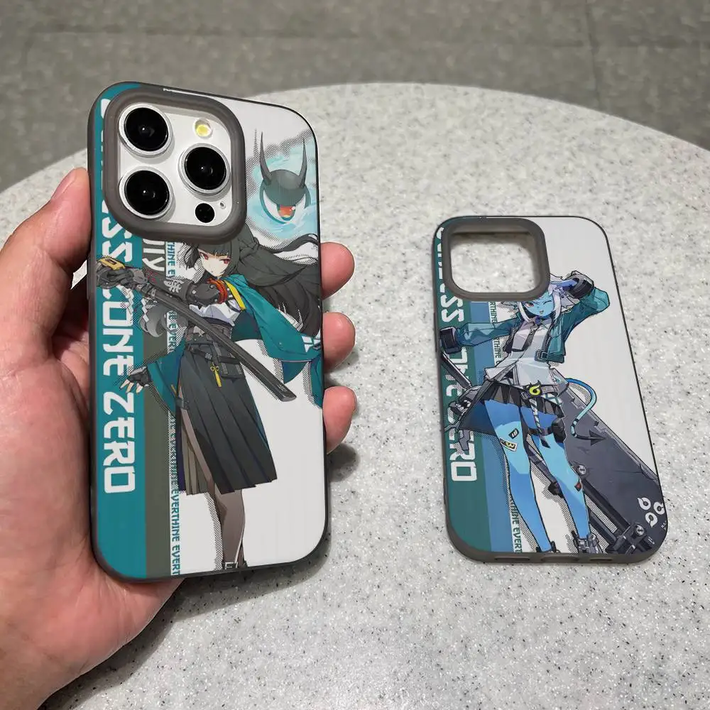 Funda de teléfono Zenless Zone Zero, funda de teléfono con patrón corrugado para iPhone 17 Air 16 15 14 13 Pro Max, funda mate a prueba de golpes - imagen 3