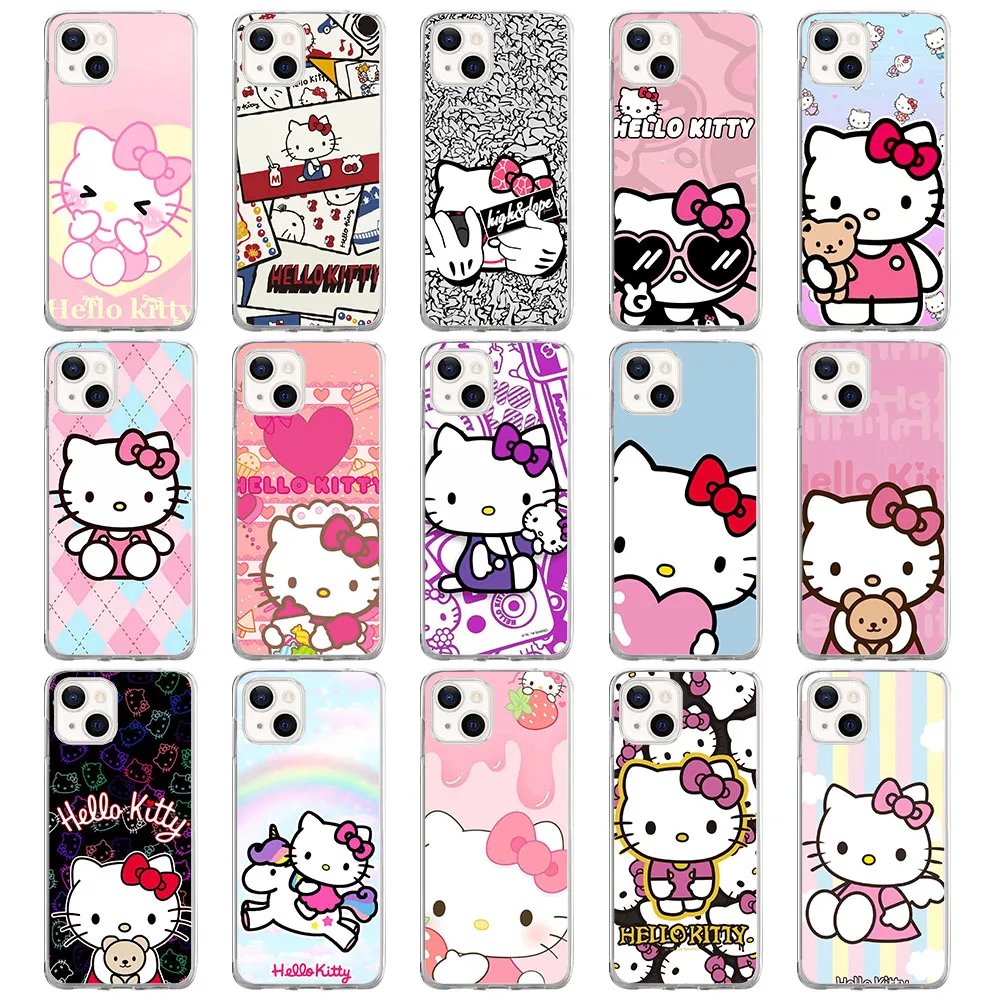 BY-39 Hello Kitty funda blanda para Moto G5 G5S G6 G7 One Zoom Action Hyper Macro Vision Fusion Play Plus Power