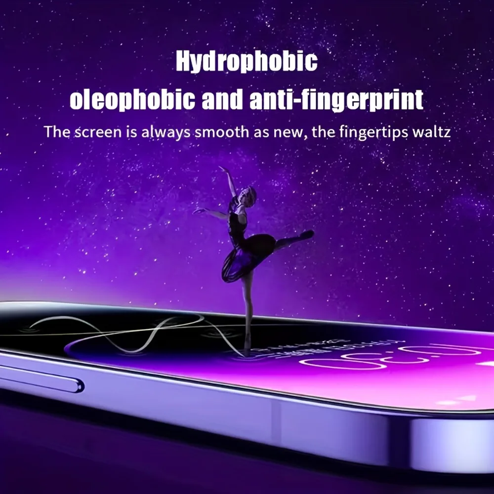 2 protectores de pantalla de cobertura completa de vidrio templado a prueba de golpes antihuellas para iPhone17 16 Pro Max 15 Pro Max 14 13 12 11 - imagen 5