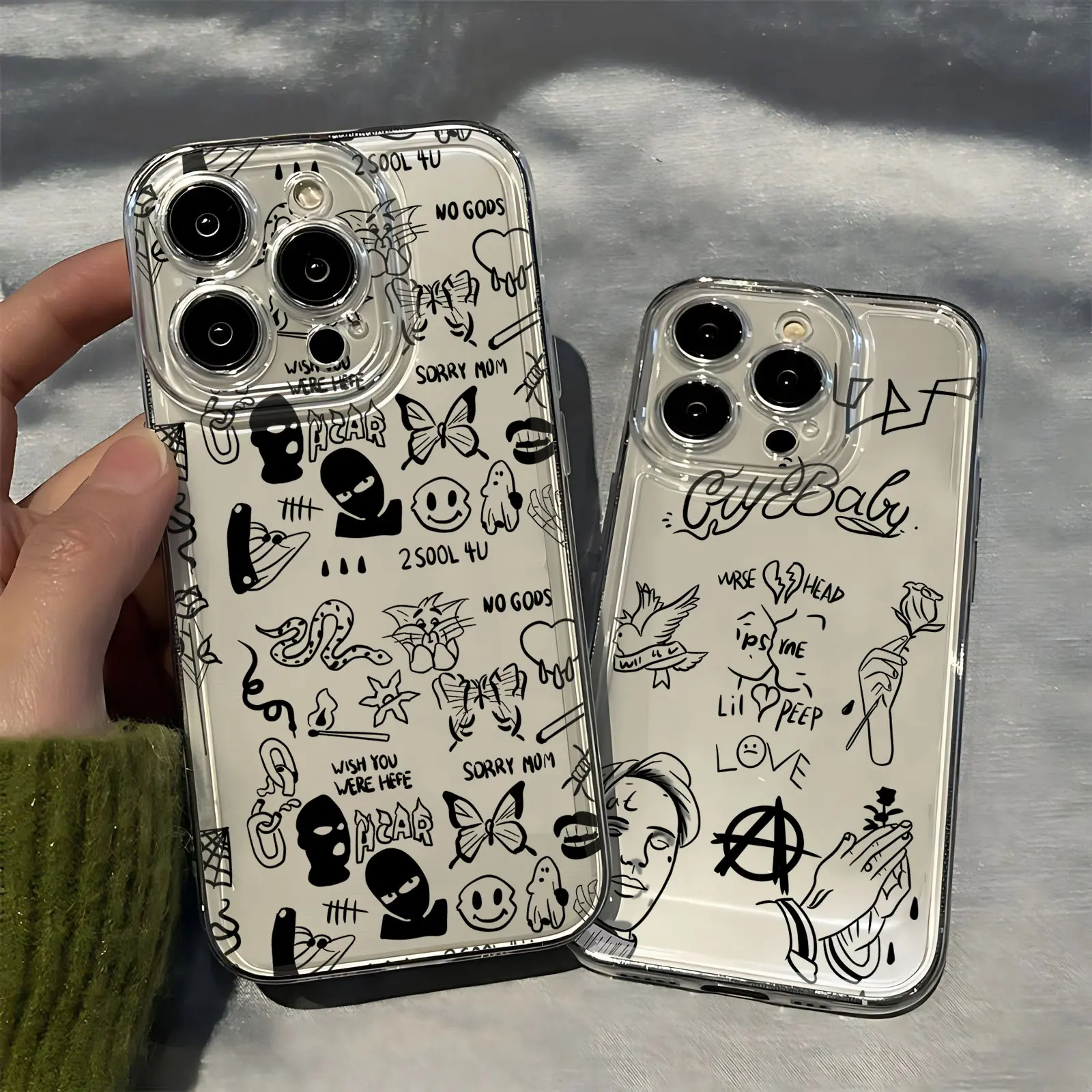 Funda de teléfono rapero Lil Peep Hell Boy para iPhone 16 15 14 13 12 11 Mini Pro Max X XR XSMax 7 8 Plus SE20 cubierta transparente - imagen 2