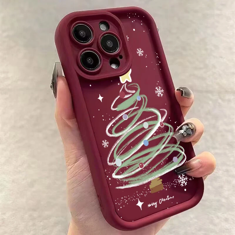 Funda de teléfono de silicona suave con Árbol de Navidad, carcasa a prueba de golpes para iPhone 16, 15, 14, 13, 12, 11 Pro Max, Mini, X, XR, XS, 7, 8, 16 Plus, SE2 - imagen 2
