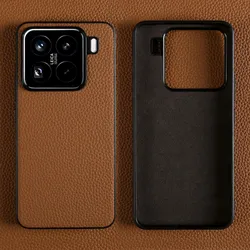 NZN Funda de cuero genuino duradera para Xiaomi 15 Pro 14TPro 12Pro 12X 12TPro 12Ultra 11Ultra funda completa envuelta fundas de teléfono Litchi