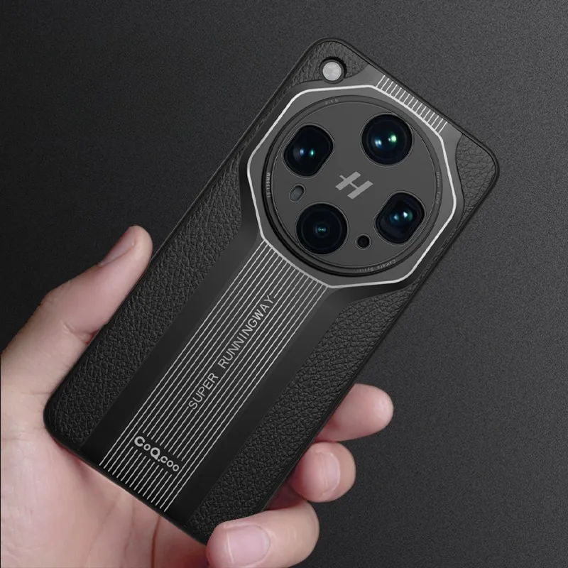 Para OPPO Find X8 Ultra funda de lujo con pintura brillante patrón de cuero Litchi + cubierta de borde suave de TPU para Find X8 Ultra - imagen 2