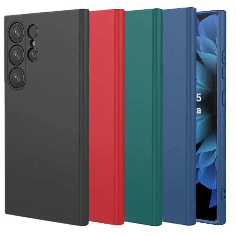 Funda Flexible de silicona líquida TPU para Samsung Galaxy S25 Ultra S24 FE S23 Plus, funda protectora, Coque Capa