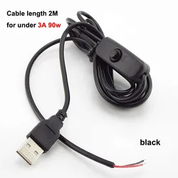 Cable USB-A con interruptor, alimentación 5 V/12 V y 3 A