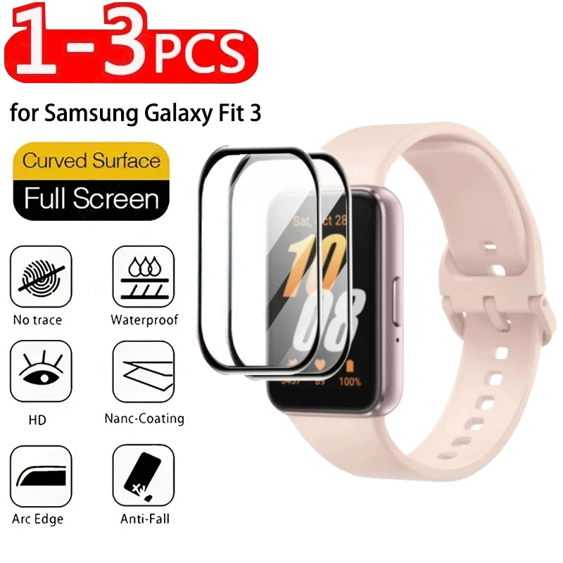 Protector de pantalla para reloj inteligente Samsung Galaxy Fit 3, cristal suave Protector para Samsung Galaxy Fit 3, accesorios de película protectora