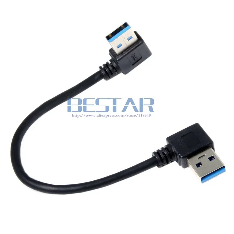 Cable de datos macho a macho de doble codo USB 3,0 tipo A tipo A de 90 grados en ángulo recto para ordenador con disco duro 15CM 0,15 M - imagen 5