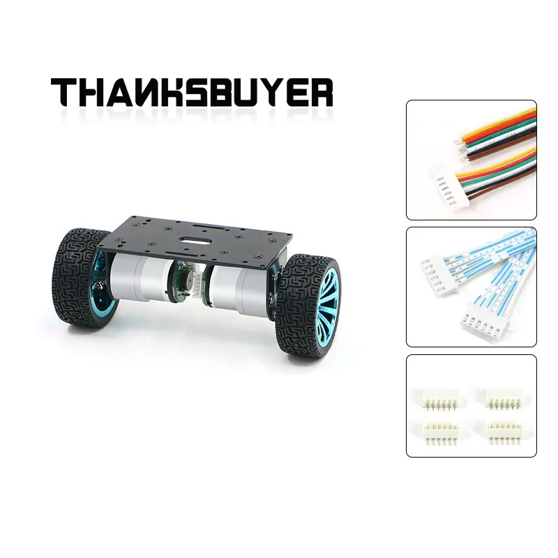 Kit de chasis de coche robot de equilibrio R3 (codificador Hall de 133 líneas) con capacidad de carga de 3 kg y motores CC de 12 V 1:30