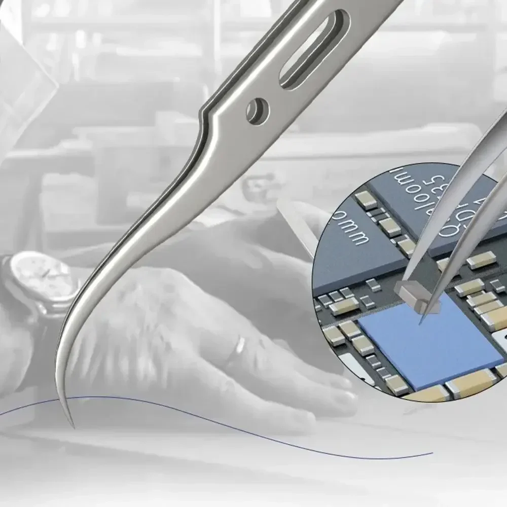 Pinzas mecánicas para reparación de teléfonos móviles, GAN-15, cable volador, antimagnético, componentes de precisión, Clip de punta fina, huella dactilar, GAN-11