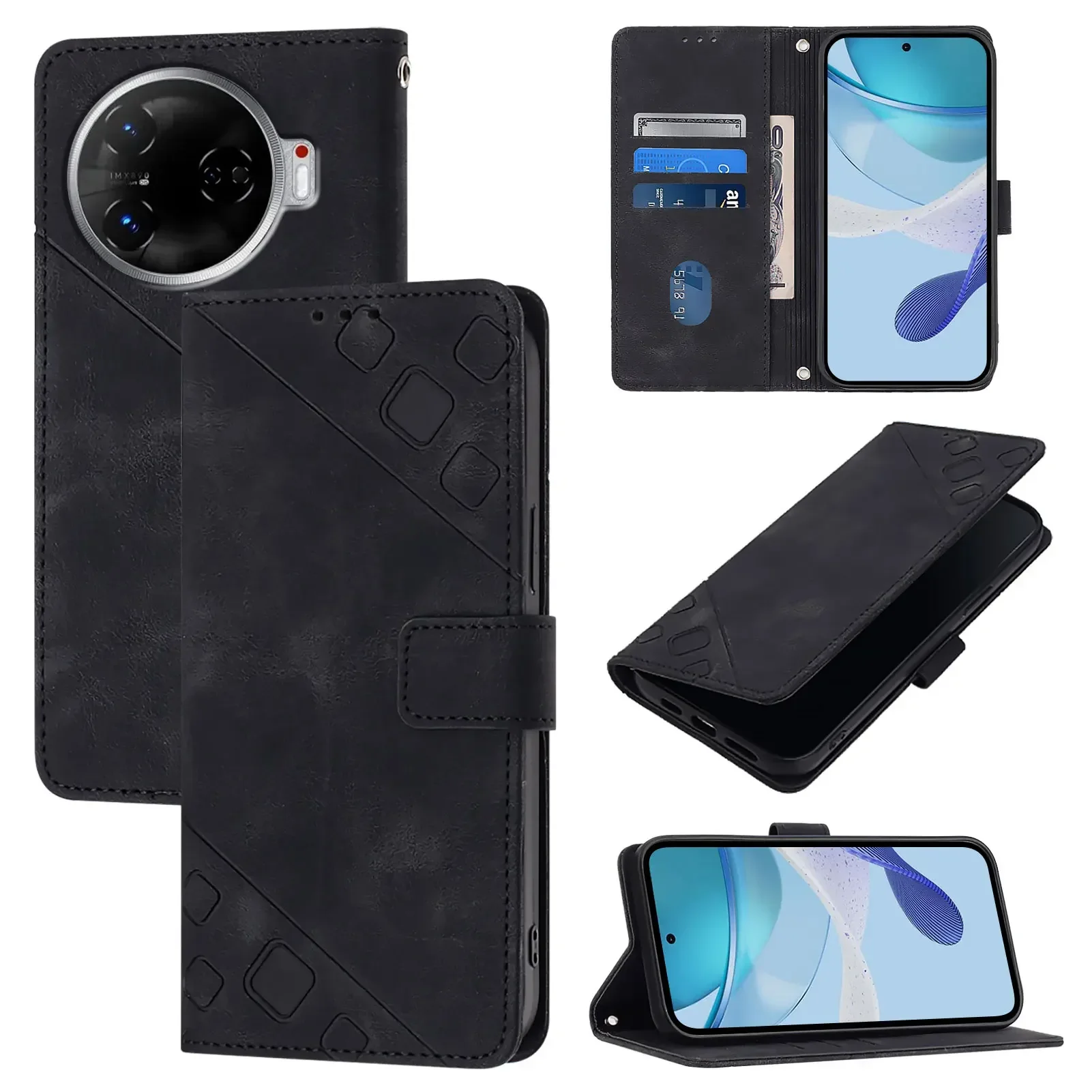 Para Tecno Camon 30 Pro 5G funda con soporte de cuero PU funda con bolsillo para tarjetas para Camon 30 Pro 5G funda de teléfono de protección completa para Tecno