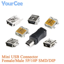 Mini USB Conector SMD 5Pin Hembra y Macho para Carga de Teléfono