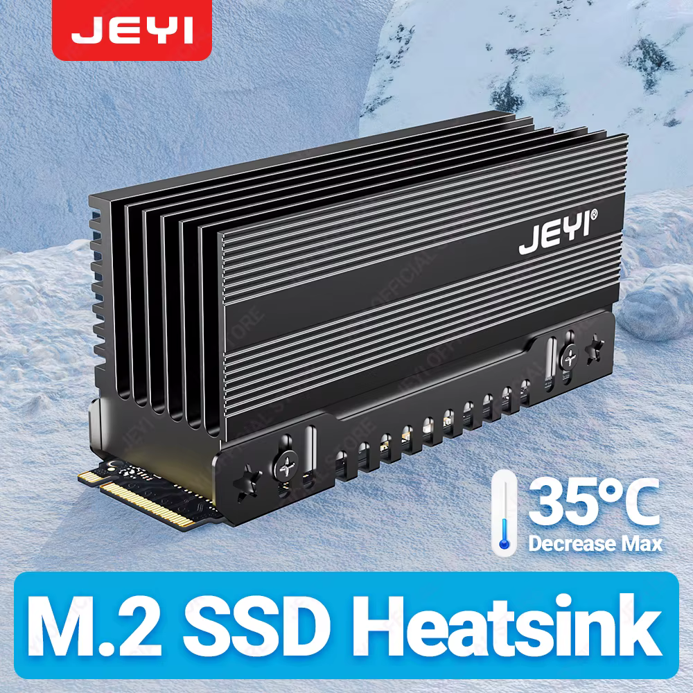 JEYI Disipador Térmico M.2 SSD - Refrigerador Pasivo de Aluminio