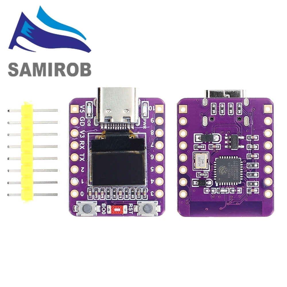 Placa de desarrollo OLED SAMIROB ESP32-C3, antena cerámica ESP32, placa de desarrollo supermini, wifi, Bluetooth, pantalla de 0,42 pulgadas - imagen 3