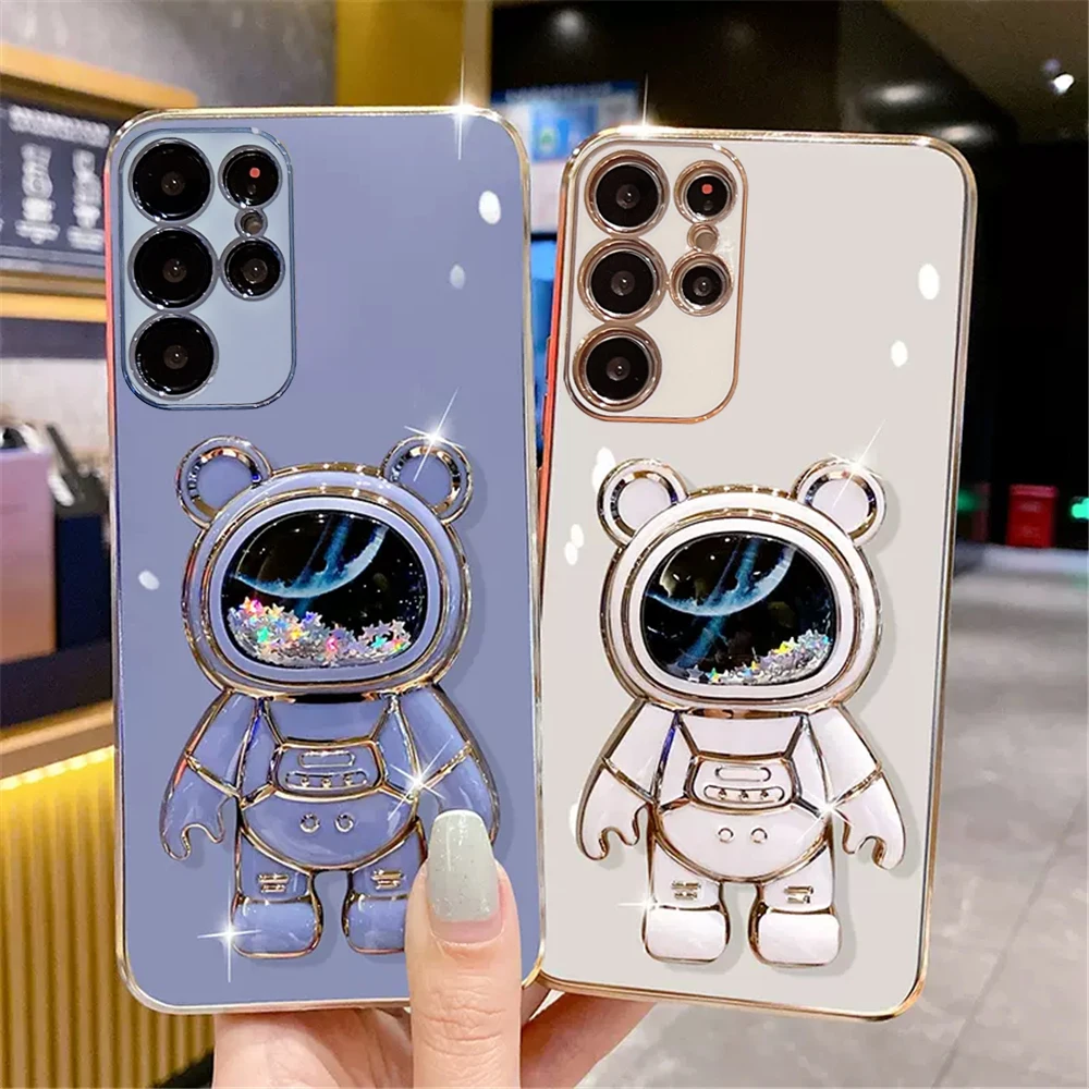Funda con soporte para teléfono con revestimiento de astronauta Quicksand para Samsung S23 S24 Ultra Plus FE A15 A25 A35 A55 A05S A04 A14 A24 A34 A54 - imagen 3