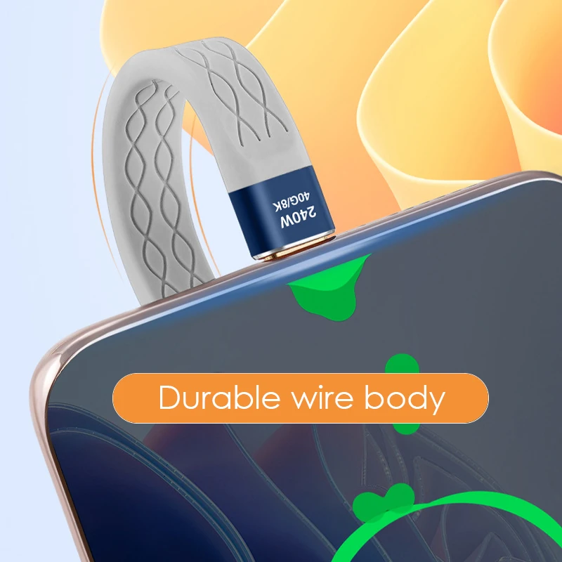 Cable de datos USB4 40Gbps USB C Thunderbolt 4 a tipo C PD 240W 8K @ 60Hz FPC Cable corto para iPhone 16 Pro Max HDD eGPU banco de energía - imagen 3